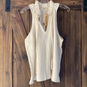 NWT 4OUR Dreamers Cream Sleeveless top